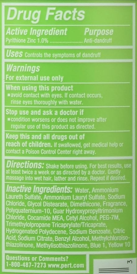 Pert Anti-Dandruff 2 in 1 Shampoo and Conditioner - Pack of 2 For Unisex 13.5 oz Shampoo and Conditioner