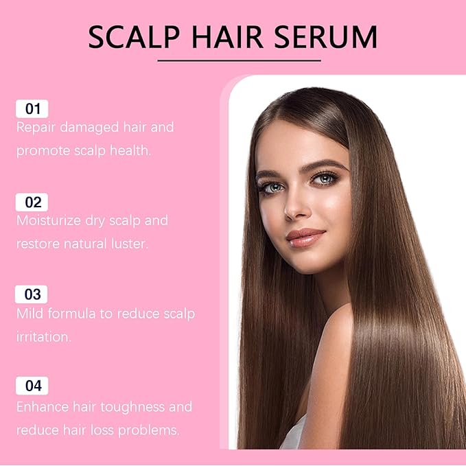 60ml Scalp & Hair Serum for Hair Growth – Nourishing Hair Oil with Rosemary & Coffee Extract to Repair Damaged Hair, Reduce Breakage, and Soothe Dry Scalp