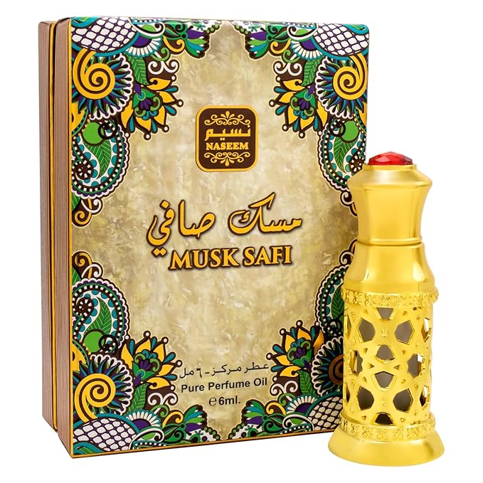 NASEEM Musk Safi 6ml Attar Perfume Oil for Men & Women | Rich Musk, Amber, & Sandalwood Blend Eau De Parfum | Long-Lasting, Hypoallergenic Fragrance | Premium Alcohol-Free, Skin-Friendly Scent