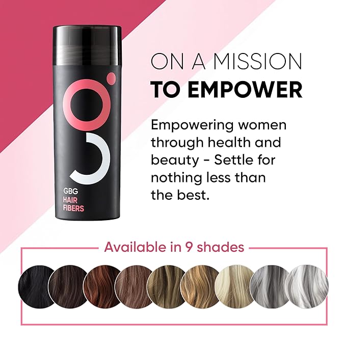 GBG Hair Fibers for Thinning Hair & Bald Spots (Black) - 25g Bottle - Conceals Hair Loss - Instant Cover Up & Volume in 30 Seconds, Hair Powder for Women & Men - Cruelty Free