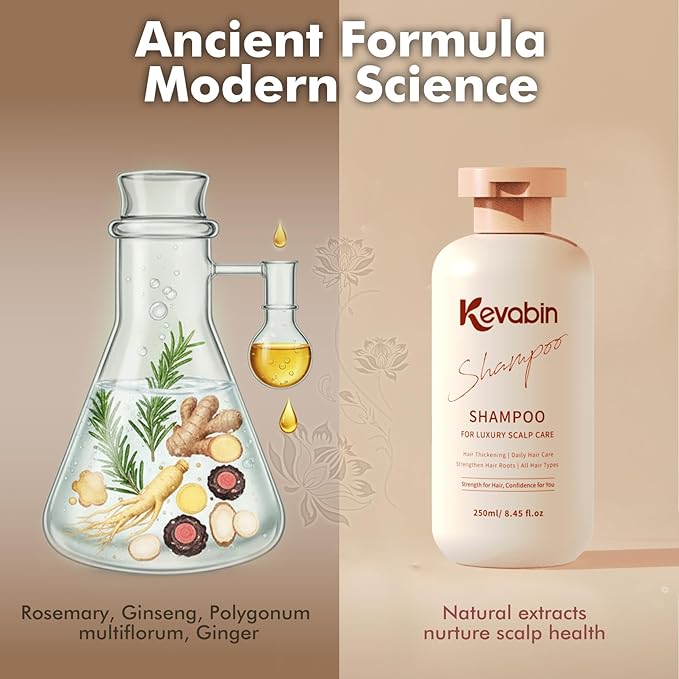 Hair Growth Shampoo for Thinning Hair for Women & Men, Thickening & Strengthening Hair Roots with Gently Cleanse to Prevent Hair loss - Biotin Shampoo with Ginger, Caffeine, Rosemary, Ginseng