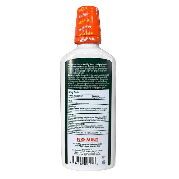 The Natural Dentist Healthy Gums Mouth Wash, Orange Zest, 16.9 Fl Oz (Pack of 2)