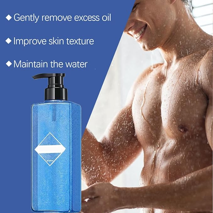 Aquablue Body Wash,Aquablue Shower Gel With Long Lasting Scent,Deep Cleansing Pore Care Moisturization,Body Wash Men Moisturizing (1PCS)
