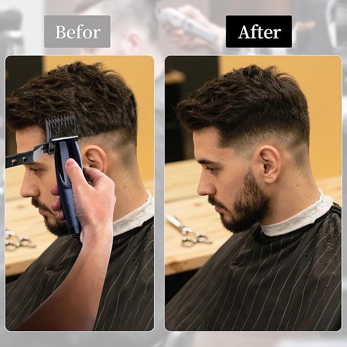 Blend Friend Fade Comb Set Black Professional Barber Combs for Men & Boys, Self Haircutting Tools for Fading & Blending, Salon or Home Use (2PC Black)