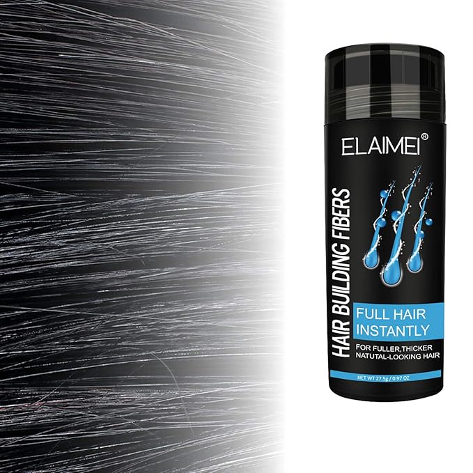 Hair Fibers for Thinning Hair with Spray 100 Undetectable Natural Fibers - Conceals Hair Loss in 15 Seconds - For Women & Men 0.97Oz - 1 Month Usage(Black), 0.97 Ounce (Pack of 1)