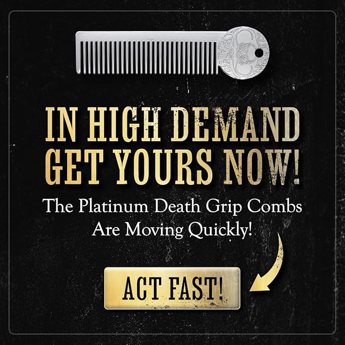 Metal Mustache & Beard Comb – Dual-Sided Pocket Comb for Men, Fine & Wide Teeth for Precise Styling – Durable, Compact, Travel-Friendly Grooming Tool for Facial Hair Care