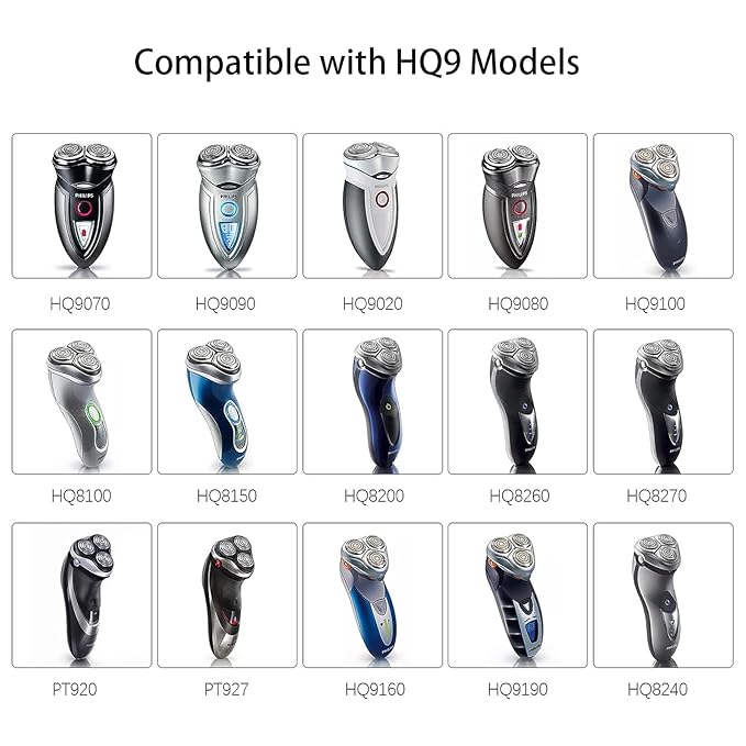HQ9 Replacement Shaver Head Blades for Philipss Norelcos HQ9070 HQ9080 HQ8240 8260 PT920 8140XL 8160XL 8170XL for Electric Razor Replacement blades 3pack