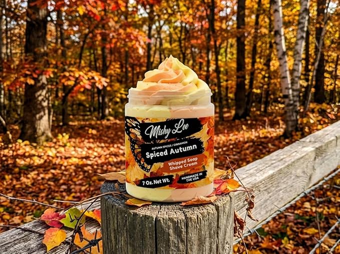 Spiced Autumn Whipped Soap and Shave Cream for Sensitive Skin - Hand-Crafted, Paraben Free (20 Ounce)
