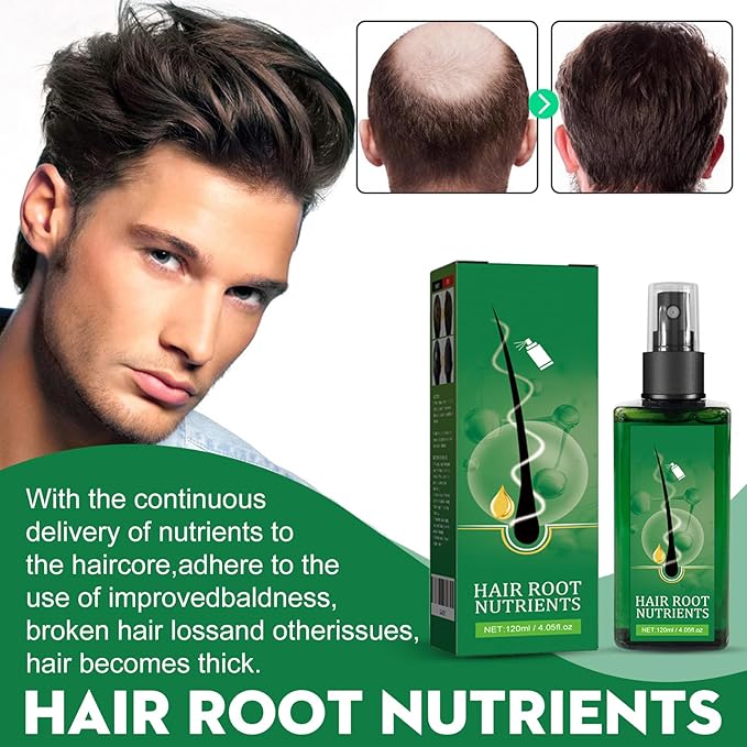 120ml Hair Growth Serum for Men - Hair Loss Treatment & Thinning Hair Solution with Ginseng & Ginger Extract - Hair Root Nutrient Essence for Stronger Hair & Scalp Care