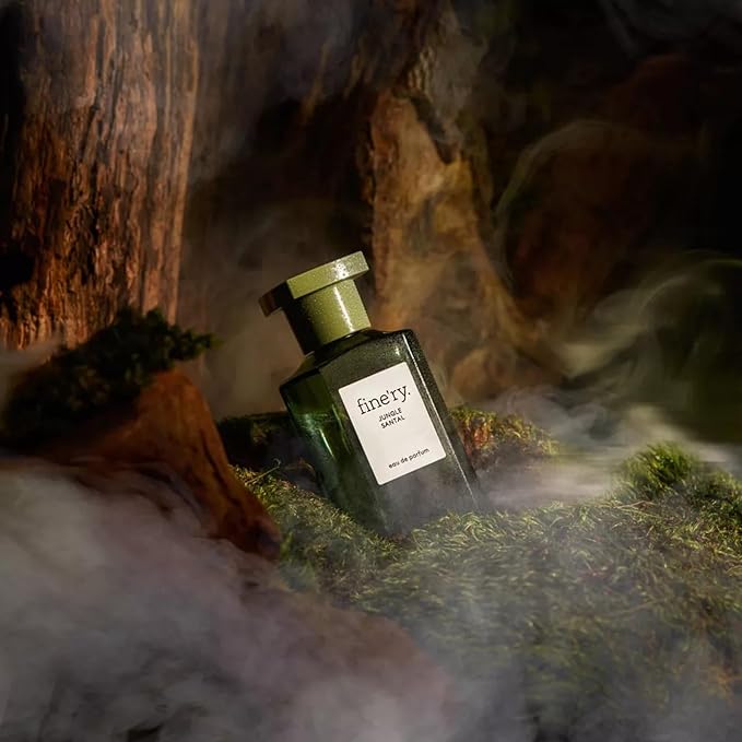 Fine'ry Woody Jungle Santal Perfume for Women & Men, Unisex Cologne - Earthy, Smoky, Leathery - Papyrus Wood, Cardamom, Black Tea, Long Lasting Full Size Eau De Parfum Fragrance (60mL)