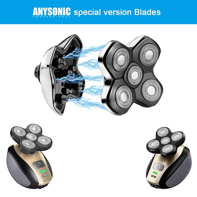 Universal Magnetic 5 Blades for Freebird, Head Shaver Replacement Heads for Universal Replacement Heads