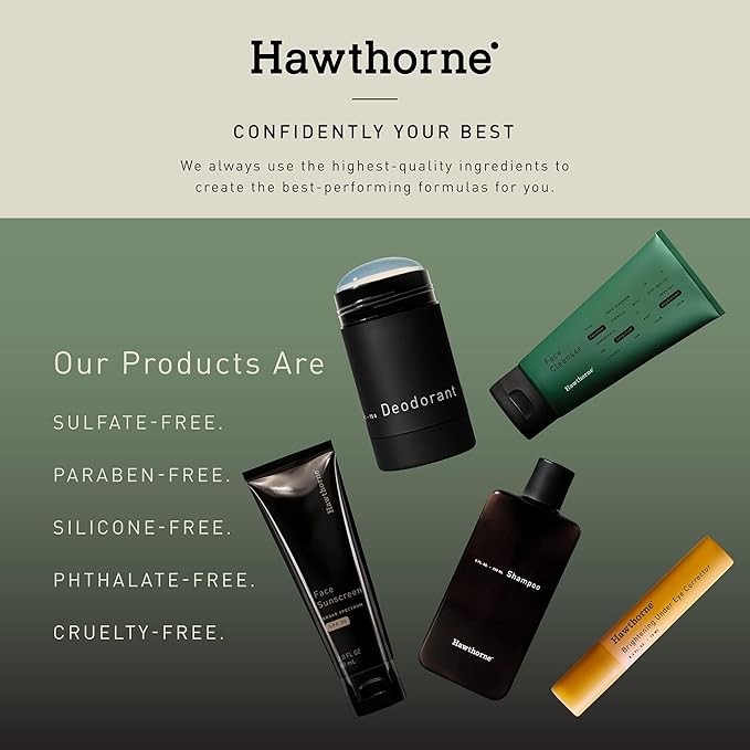 Hawthorne Men’s Medium Weight Face Lotion with Aloe and Tiger Grass | Face Cream Moisturizer for Normal to Dry Skin | 4 FL OZ (Medium, Aloe Vera)