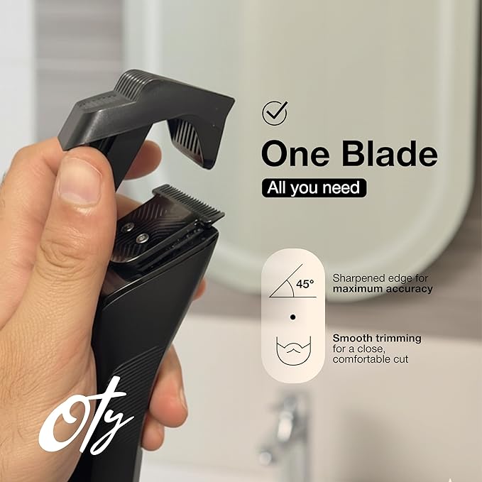 Oty Beard Trimmer for Men Adjustable - Waterproof Cordless Hair Clippers with 20-Length Dial, Stainless Steel Blades, LED Display & Travel Lock - Rechargeable Grooming Kit – Ideal Gift for Men