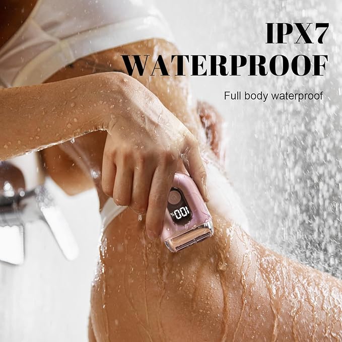 Cordless Electric Shaver for Women: Mini Electric Razors with LED Display - Rechargeable Bikini Trimmer - IPX7 Waterproof Wet Dry Face Razor for Body Pubic Leg Valentine's Day Gifts