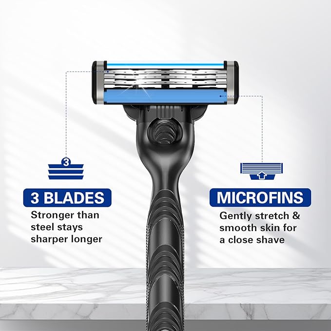 16 Count Razor Blade Refills, Mach 3 Razor Refills for Men
