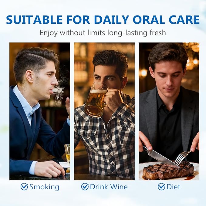 Bad Breath Treatment for Adults, Breath Drops for Fresh Breath, Fast-Acting, Long-Lasting, Natural, Alcohol-Free, Boosts Confidence for Socializing, Daily Oral Care, 60ML