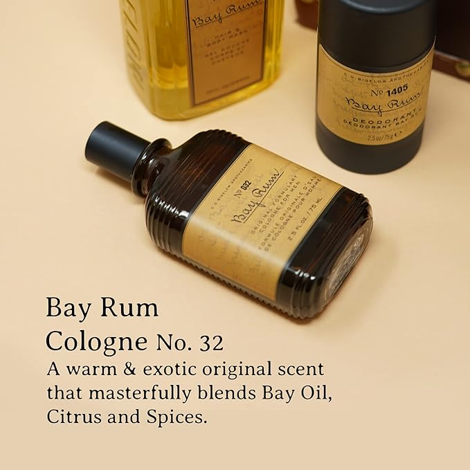 C.O. Bigelow Bay Rum Cologne for Men, Bay Oil, Citrus & Spice Fragrance, Long Lasting Men's Cologne, Perfume for Men, 2.5 Fl Oz
