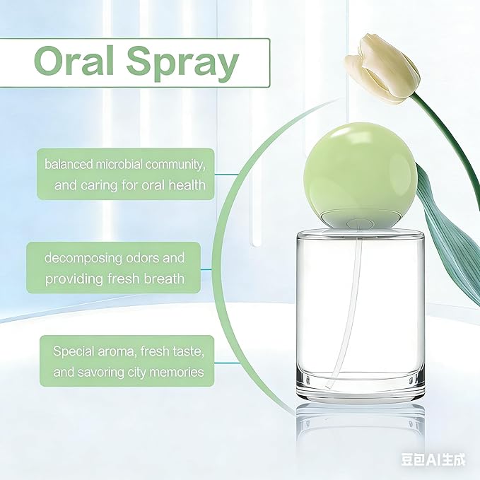 Probiotics Oral Spray for Bad Breath - 12 Hour Fresh Breath, Alcohol-Free with Advanced Oral Probiotic Blend