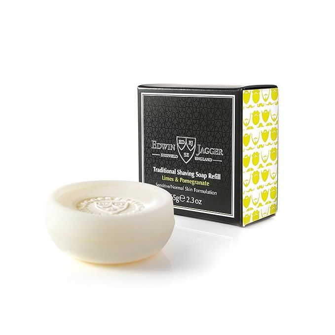 Edwin Jagger Limes & Pomegranate 99.9% Natural Traditional Shaving Soap 2.3 oz Refill