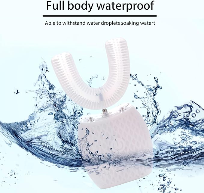 Ultrasonic Toothbrush for Adults - Automatic Electric Toothbrush with Soft Bristles Waterproof & Washable Rechargeable Portable Design with Wireless Charging 30'' Timer for Travel & Home Use (White)