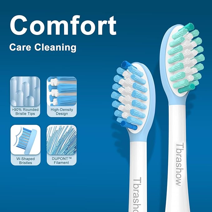 Replacement Toothbrush Heads for Phillips Sonicare Toothbrush Heads, Compatible with Click-on Toothbrushes, Sensitive Gum Care, 8 Pack