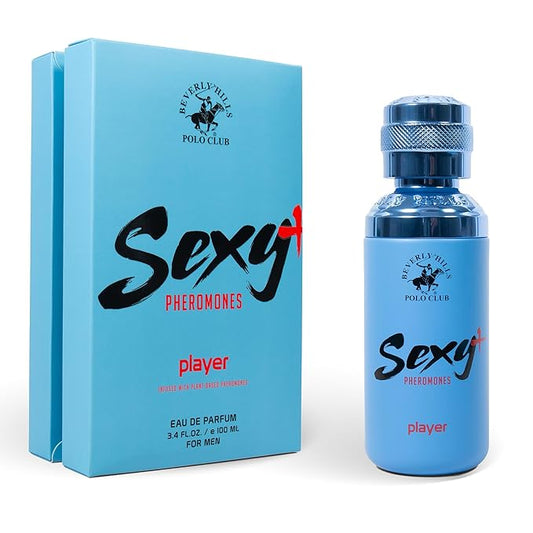 Beverly Hills Polo Club Sexy + Pheromones Player EDP Spray - Pheromone Cologne for Men with Natural Essential Oils, Long-Lasting Fresh Scent - Apple, Bergamot & Musk Notes - 100ml