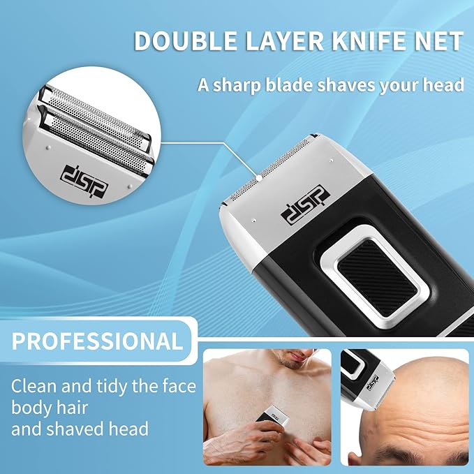 DSP® Bald Head Shaver for Men Bald Shaver for Men Waterproof Razor for Shaving Electric Cordless Rechargeable Black
