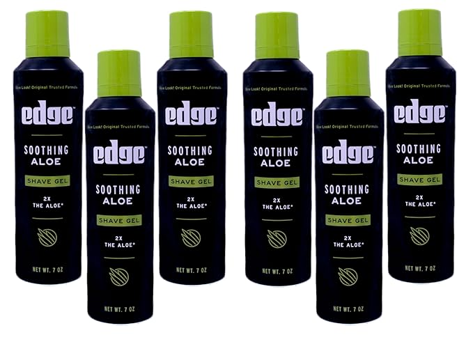 Soothing Aloe Shave Gel Men Shave Gel by Edge, 7 Oz. (Pack of 6)