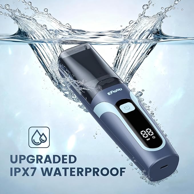 Beard Trimmer for Men - Vacuum Mustache Trimmer with Adjustable 20 Length Setting for Less Mess,IPX7 Waterproof Rechargeable Electric Mens Beard Trimmer for Precision Facial Hair, Sideburns