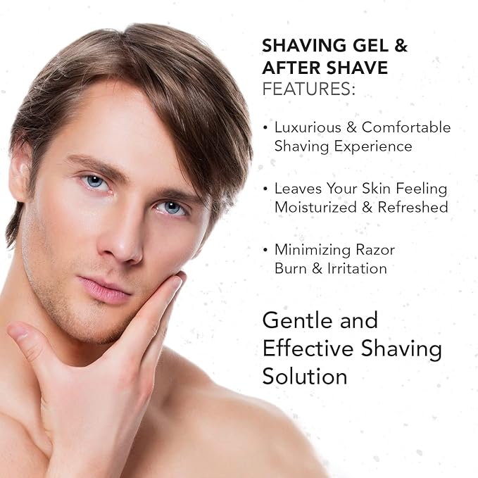 Gentlemen Republic Shaving Kit - Shaving Gel and After Shave Combo Pack - Alcohol, Lather and Dye Free Clear Shave Gel with Aftershave, 2 Pack