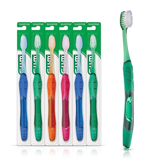GUM Technique Deep Clean Toothbrush - Compact Head - Soft Toothbrushes for Adults with Sensitive Soft Bristles, 1 Count (Pack of 6)