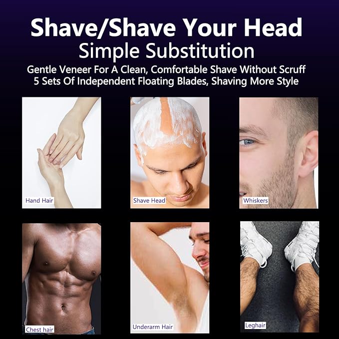 New Upgrade 5 Head Shaver Replacement Heads for Skull Shaver, Pitbull, Palm and Butterfly Kiss Shavers