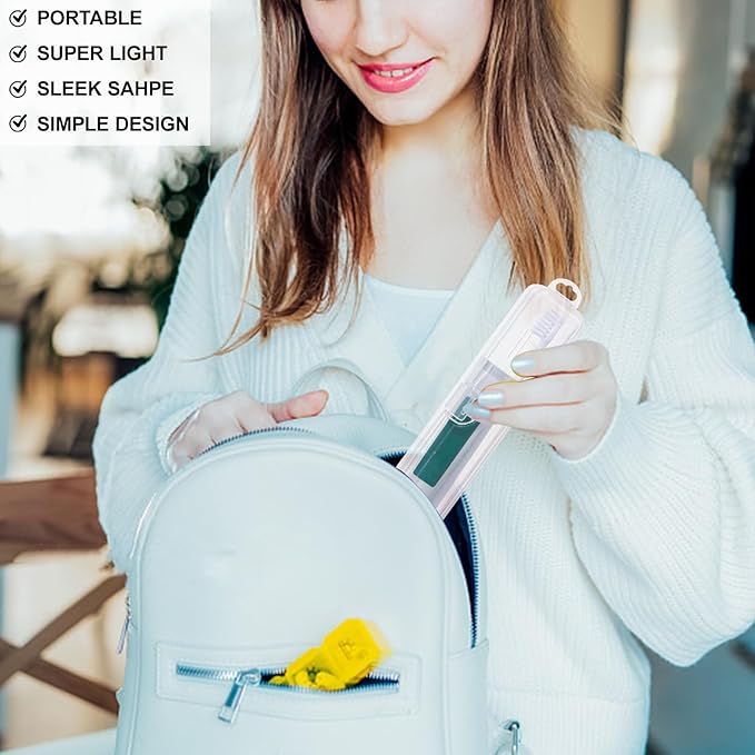Yeeco Toothbrush Case 2 Packs, Transparent Toothbrush Travel Case, Plastic Toothbrush Holder Travel Size, 7.87 x 1.85 x 1.18 inches Portable for Traveling,Clear