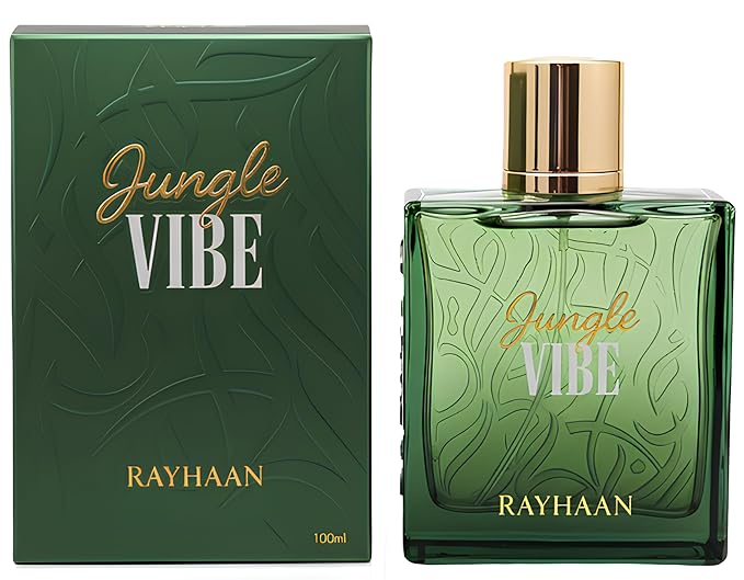 Rayhaan Jungle Vibe – Fresh, Green, Woody, Musky – Eau de Parfum Spray Long-Lasting Fragrance for Unisex, 3.4 Ounce / 100ml