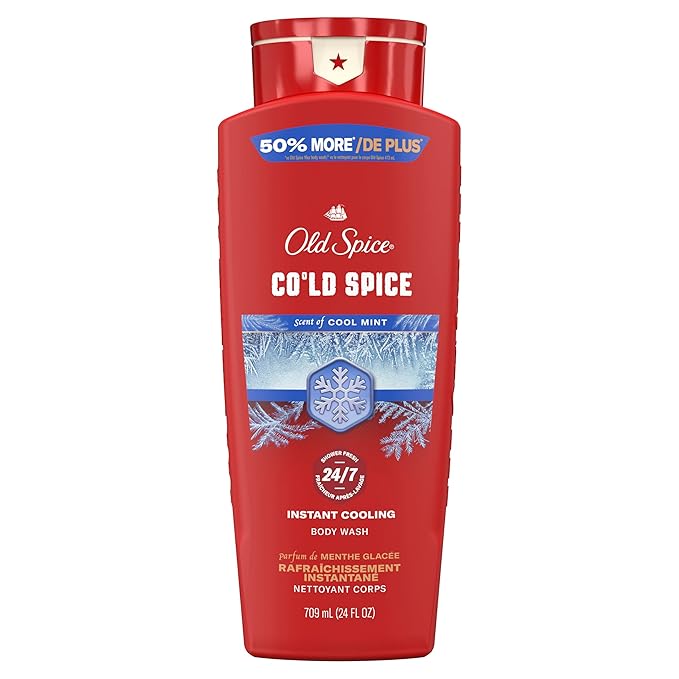 Old Spice Body Wash for Men, 24/7 Shower Fresh & Clean with Daily Use, Lasting Signature Scent, Refreshing Lather, Moisturizing Formula, Cold Spice with Cool Mint Scent, 24 oz