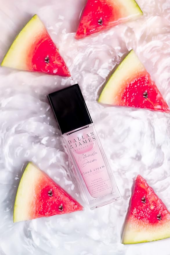 Dallas & James Skincare Co. Watermelon Dream Cloud Cream Moisturizer with Cloudberry: Oil-Free, Gel-to-Water Moisturizer with Niacinamide for Glowing Skin