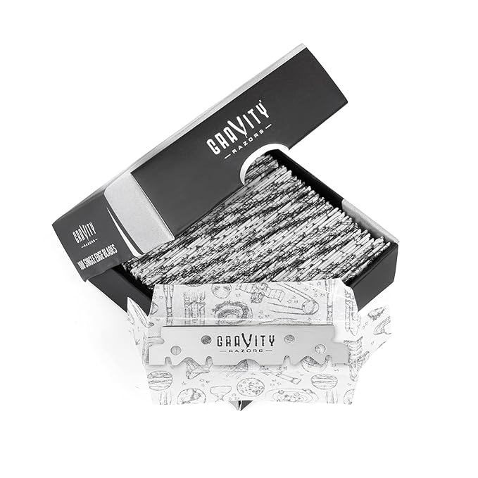 Premium Single Edge Razor Blades - Swedish Steel Razor Blades for Safety Razors and Straight Edge Razors, by GRAVITY RAZORS (100 Count, 2-Pack)