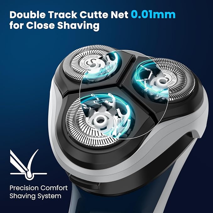 SweetLF Electric Razor for Men with Pop-Up Trimmer, IPX7 Waterproof Electric Shaver, Rechargeable Shavers for Men, Type-C, 120Mins Runtime, Plug & Play, Ideal for Christmas Presents