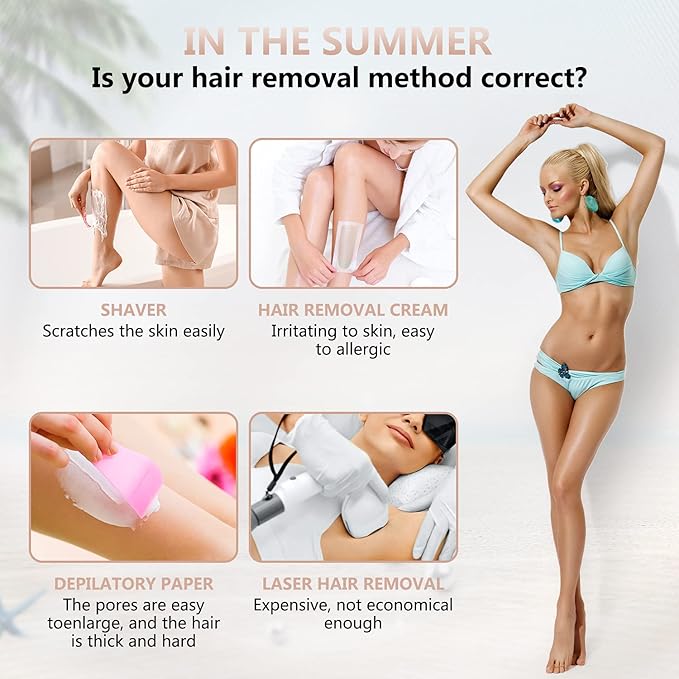Electric Razor for Women Bikini Trimmer, MKIOVH Women's Cordless Portable 4 in 1 Painless Shaver, for face Legs Brows Nose Detachable Head USB Rechargeable Hair Trimmer