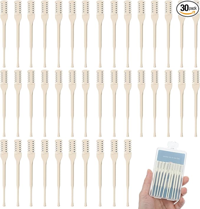 30Pcs Manual Nose Hair Trimmer - Rotating Nasal Hair Razor Cutter with Storage Box for Women and Men Double Sided Nose Hairs Cleaner Portable Nostril Remover Tools