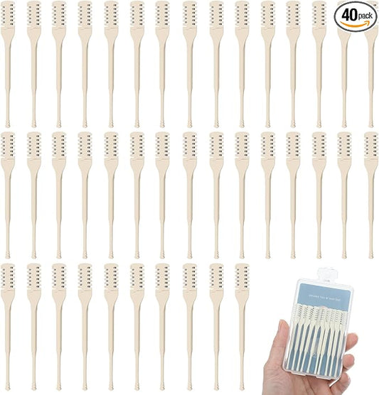 40 Pcs Manual Nose Hair Trimmer - Rotating Nasal Hair Razor Cutter with Storage Box for Women and Men Double Sided Nose Hairs Cleaner Portable Nostril Remover Tools