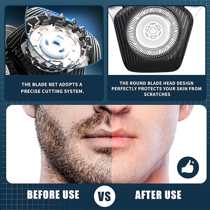 2 Pack SH71/50 Shaving Heads Compatible with Phili*s Shavers Series S5000 (S5XXX),S7000 (S7XXX) (BLACK)