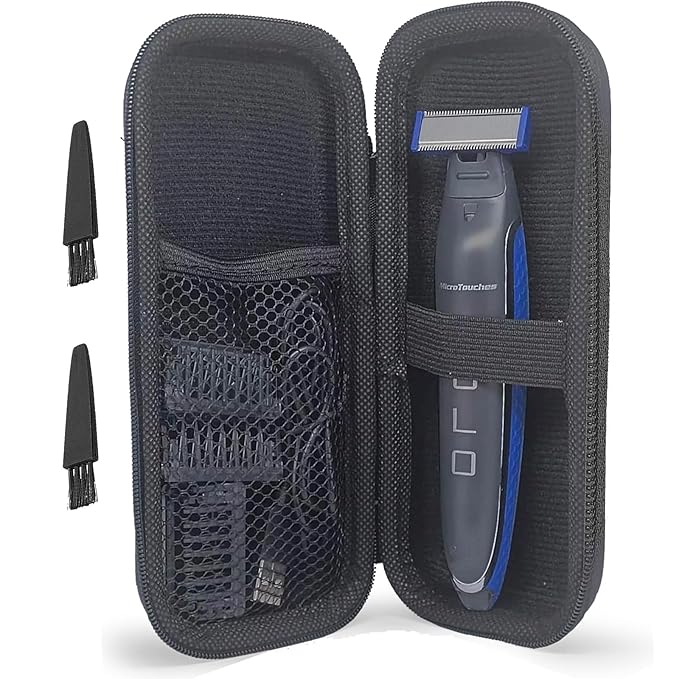 LinMei Hard Storage Travel Case Compatible for Micro Touch Solo Full Body Trimmer and Shaver - Sturdy and Protective (Case & 2 Brush Only)