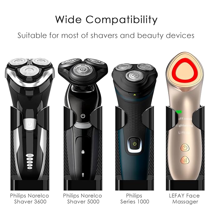 Linkidea 2 Pack Wall Mount Electric Shaver Holder, Self-adhesive Shower Organizer for Philips 7, 9 Series, Bathroom Razor Stand (Black)