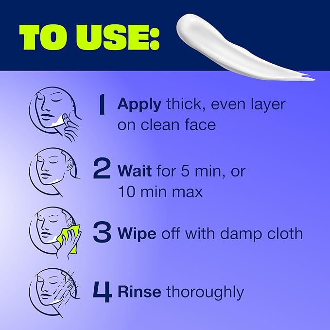 NAIR Exfoliating Facial Hair Removal Cream for Women - Smooth Skin Solution with Collagen for Sensitive Skincare (Pack of 2)