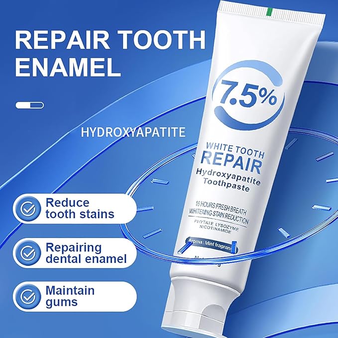 2 PCS Hydroxyapatite Toothpastes for Enamel Protection and Tooth Strengthening,Fresh Mint Flavor,Daily Use for Oral Care