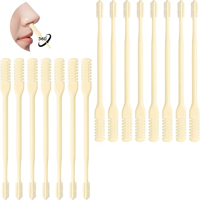 15Pcs 2-in-1 Nasal Hair Cutter for Women,Yellow Nose Hair Trimmer for Mens Womens Unisex Christmas Ear Nose Cutter for Mens Gift Nose Trimmer for Women with Cleaning Brush,Nasal Hair Remover