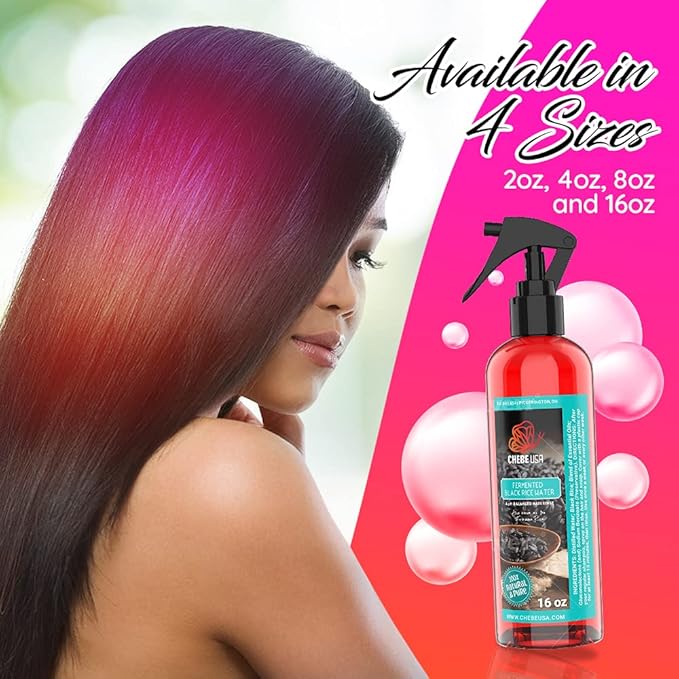 Uhuru Naturals Fermented Black Rice Water - Contains All-Natural Ingredients Detangles and Smoothens Hair Promotes Shine Helps Repair Damage and Restore pH Balance Improves Overall Hair Condition