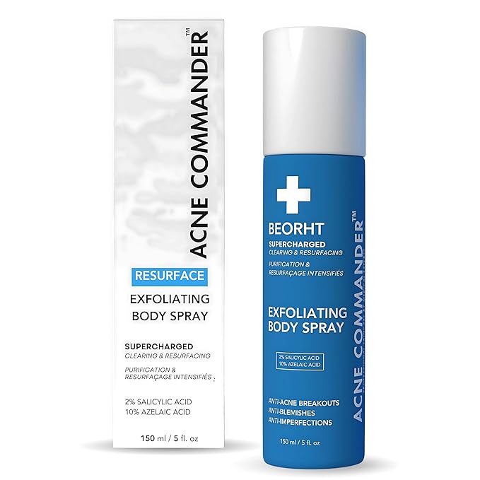 Acne Body Spray for Back & Chest – Exfoliating Body Mist for Breakouts & Blemishes – Daily Clarifying Spray for Men & Women