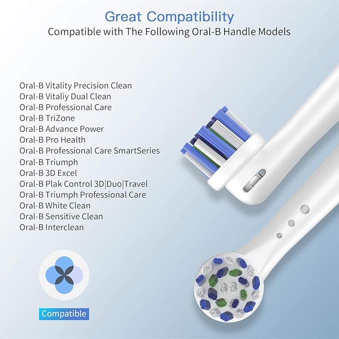 Replacement Toothbrush Heads for Oral B Braun, 4 Pack Professional Electric Toothbrush Heads, Precision Clean Brush Heads Refill Compatible with Oral-B 7000/Pro 1000/9600/ 5000/3000/8000 (4pack)